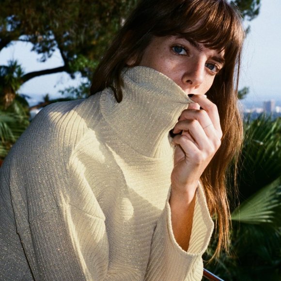 Zara Sweaters - ZARA Women's Shiny Ribbed Sweater(Golden, US L /EUR L)